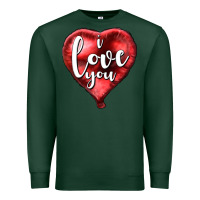 Sports Green I love you heart balloon Valentine's Day Premium Sweatshirt - HowdyJamesFarm