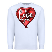 White I love you heart balloon Valentine's Day Premium Sweatshirt - HowdyJamesFarm