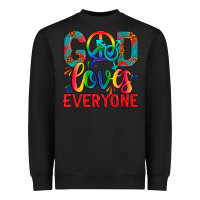 Black LGBTQ+ God Loves Everyone Heavyweight Sweatshirt - BundleAndBundleShop
