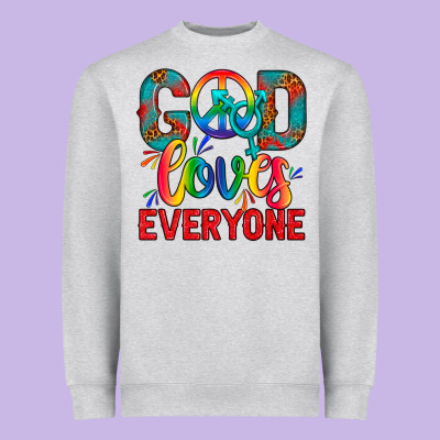 Lgbtq+ God Loves Everyone Heavyweight Sweatshirt Designed By Bundleandbundleshop