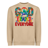 Mushroom LGBTQ+ God Loves Everyone Heavyweight Sweatshirt - BundleAndBundleShop
