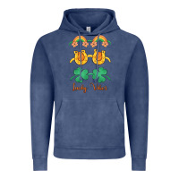 Vintage Denim lucky vibes st. patrick's day Vintage Hoodie - MaliasSmallBusiness