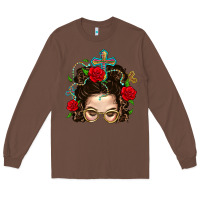 Chestnut Messy Bun Mom Faith And Rose Long Sleeve Tee - BundleAndBundleShop