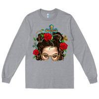 Heather Grey Messy Bun Mom Faith And Rose Long Sleeve Tee - BundleAndBundleShop