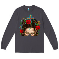 Smoke Messy Bun Mom Faith And Rose Long Sleeve Tee - BundleAndBundleShop