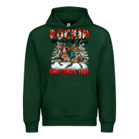 Forest Green Rockin Around The Christmas Tree Rodeo Urban Hoodie - FaDigitalArtStudio