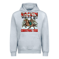 Heather Grey Rockin Around The Christmas Tree Rodeo Urban Hoodie - FaDigitalArtStudio
