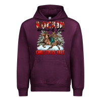 Mauve Wine Rockin Around The Christmas Tree Rodeo Urban Hoodie - FaDigitalArtStudio