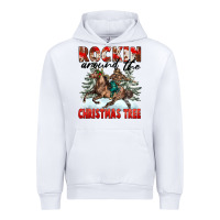 White Rockin Around The Christmas Tree Rodeo Urban Hoodie - FaDigitalArtStudio