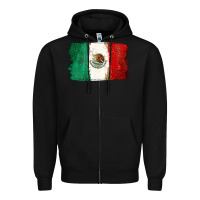 Black Mexican Flag Zipper Hoodie - texasbilliewilder