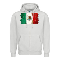 Dove Grey Mexican Flag Zipper Hoodie - texasbilliewilder
