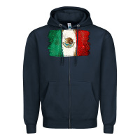 Navy Mexican Flag Zipper Hoodie - texasbilliewilder