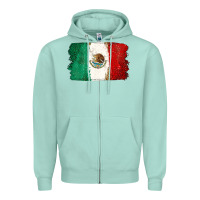 Seafoam Mexican Flag Zipper Hoodie - texasbilliewilder