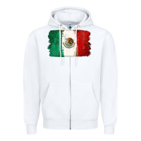 White Mexican Flag Zipper Hoodie - texasbilliewilder