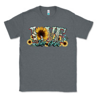 Charcoal Heather love like jesus sunflowers Classic Tee - NancyCooperArtShop
