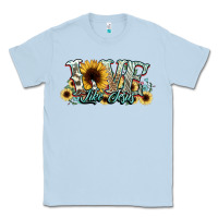 Dusty Blue love like jesus sunflowers Classic Tee - NancyCooperArtShop
