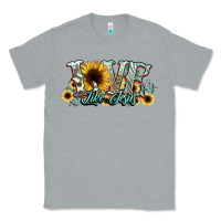 Heather Grey love like jesus sunflowers Classic Tee - NancyCooperArtShop