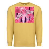 Antique Gold cancer awareness american flag Premium Sweatshirt - CowGirlArtShop