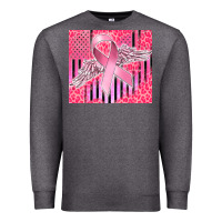 Charcoal Heather cancer awareness american flag Premium Sweatshirt - CowGirlArtShop