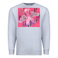 Heather Grey cancer awareness american flag Premium Sweatshirt - CowGirlArtShop