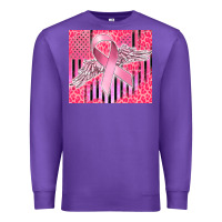 Purple cancer awareness american flag Premium Sweatshirt - CowGirlArtShop