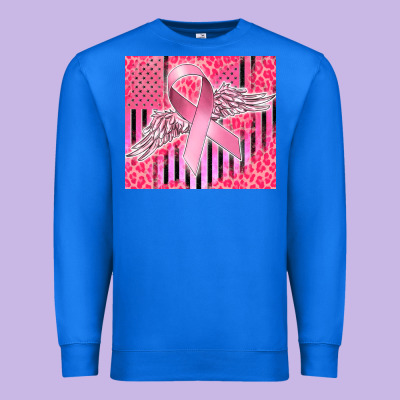 Cancer Awareness American Flag Premium Sweatshirt Designed By Cowgirlartshop