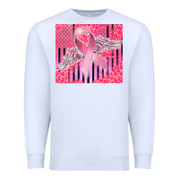 White cancer awareness american flag Premium Sweatshirt - CowGirlArtShop