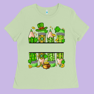 Personalized St. Patrick's Day Pencils Ladies Tee Designed By Artiststas