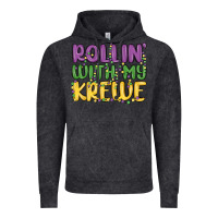Vintage Black rollin with my krewe Vintage Hoodie - MaliasSmallBusiness