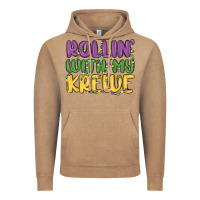 Vintage Coffee rollin with my krewe Vintage Hoodie - MaliasSmallBusiness