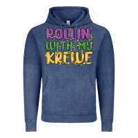 Vintage Denim rollin with my krewe Vintage Hoodie - MaliasSmallBusiness