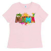 Bubblegum Pink summer mama Ladies Tee - RanaPortraitStore