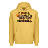 Antique Gold flannels boots and bonfires Premium Hoodie - CowGirlArtShop