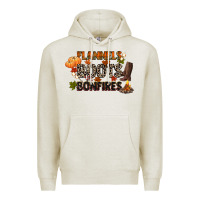 Oatmeal Heather flannels boots and bonfires Premium Hoodie - CowGirlArtShop