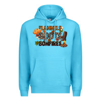 Ocean Blue flannels boots and bonfires Premium Hoodie - CowGirlArtShop