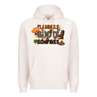 Pale Pink flannels boots and bonfires Premium Hoodie - CowGirlArtShop