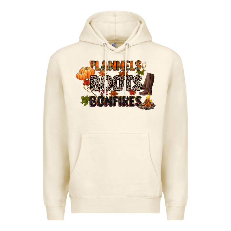 Flannels Boots And Bonfires Premium Hoodie by CowGirlArtShop | Teevron