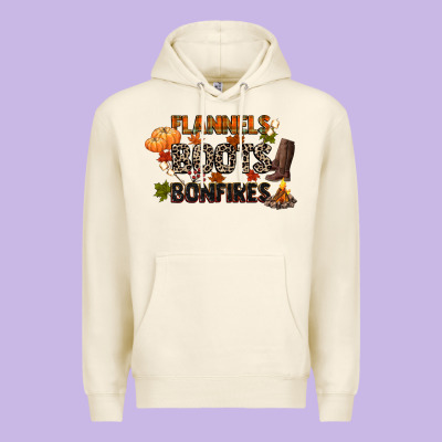 Flannels Boots And Bonfires Premium Hoodie Designed By Cowgirlartshop