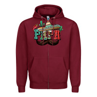Burgundy Mexican Papa Zipper Hoodie - texasbilliewilder