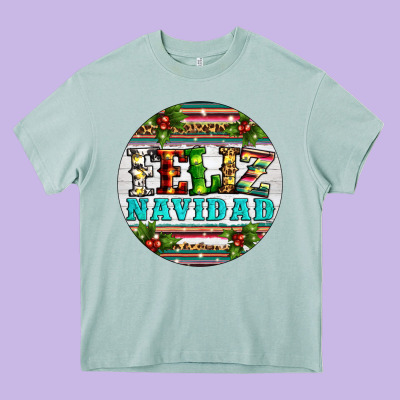 Christmas Feliz Navidad Heavy Core Tee Designed By Artiststas