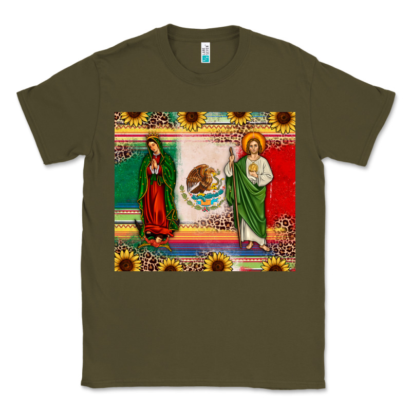 Mexico Flag Our Lady Of Guadalupe San Judas Sunflower Classic Tee by JahusDesignShop | Teevron