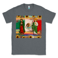 Charcoal Heather mexico flag our lady of guadalupe san judas sunflower Classic Tee - JahusDesignShop