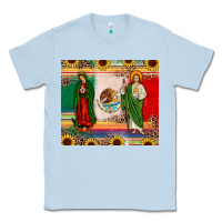 Dusty Blue mexico flag our lady of guadalupe san judas sunflower Classic Tee - JahusDesignShop
