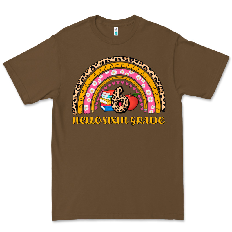 Back To School Rainbow Hello Sixth Grade Premium Tee by AdoDesignShop | Teevron