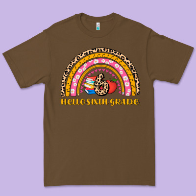 Back To School Rainbow Hello Sixth Grade Premium Tee Designed By Adodesignshop