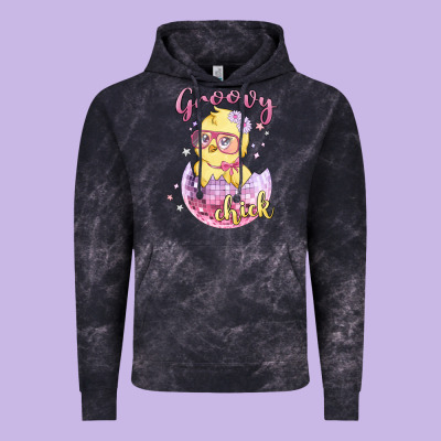 Groovy Chick Easter Vintage Hoodie Designed By Maliassmallbusiness