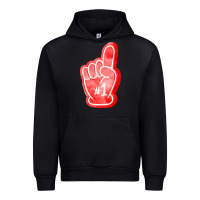 Black number one foam finger Urban Hoodie - FaDigitalArtStudio