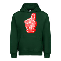 Forest Green number one foam finger Urban Hoodie - FaDigitalArtStudio
