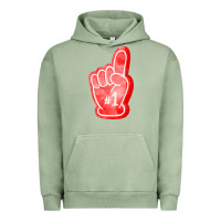 Pigment Oil Green number one foam finger Urban Hoodie - FaDigitalArtStudio