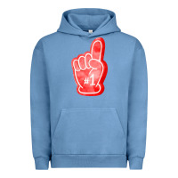 Pigment Pebble Blue number one foam finger Urban Hoodie - FaDigitalArtStudio